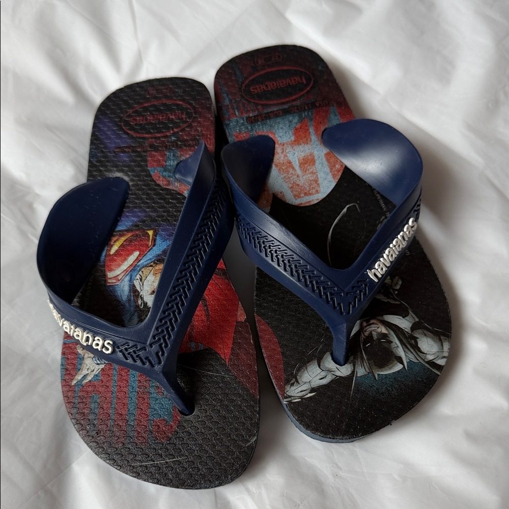 Havaianas Navy Superhero Graphic Flip Flops